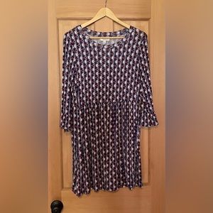 Bobeau fit and flare patterned dress